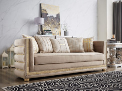 HD 9040 Homey Design Upholstery 2PC Living Room Set Victorian, European & Classic Design Sofa Set