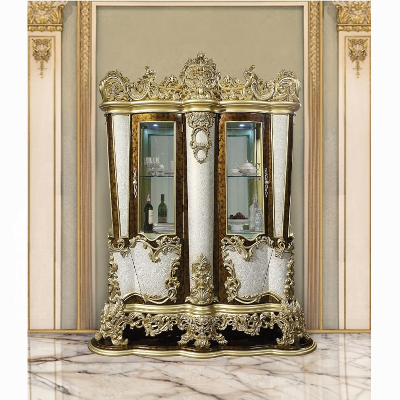 DN60003 Curio Antique Gold & Brown Finish Victorian Style Desiderius Collection By Acme Furniture
