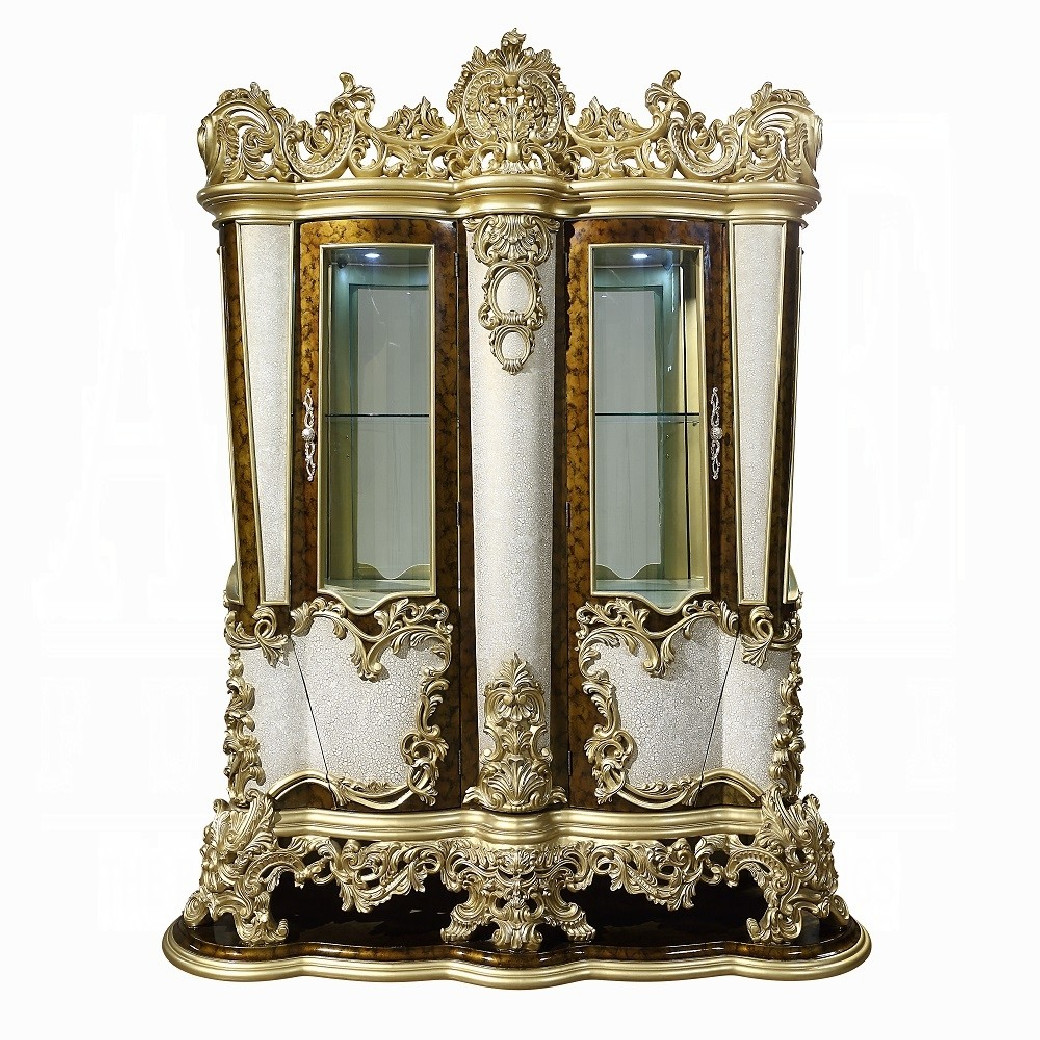 DN60003 Curio Antique Gold & Brown Finish Victorian Style Desiderius Collection By Acme Furniture