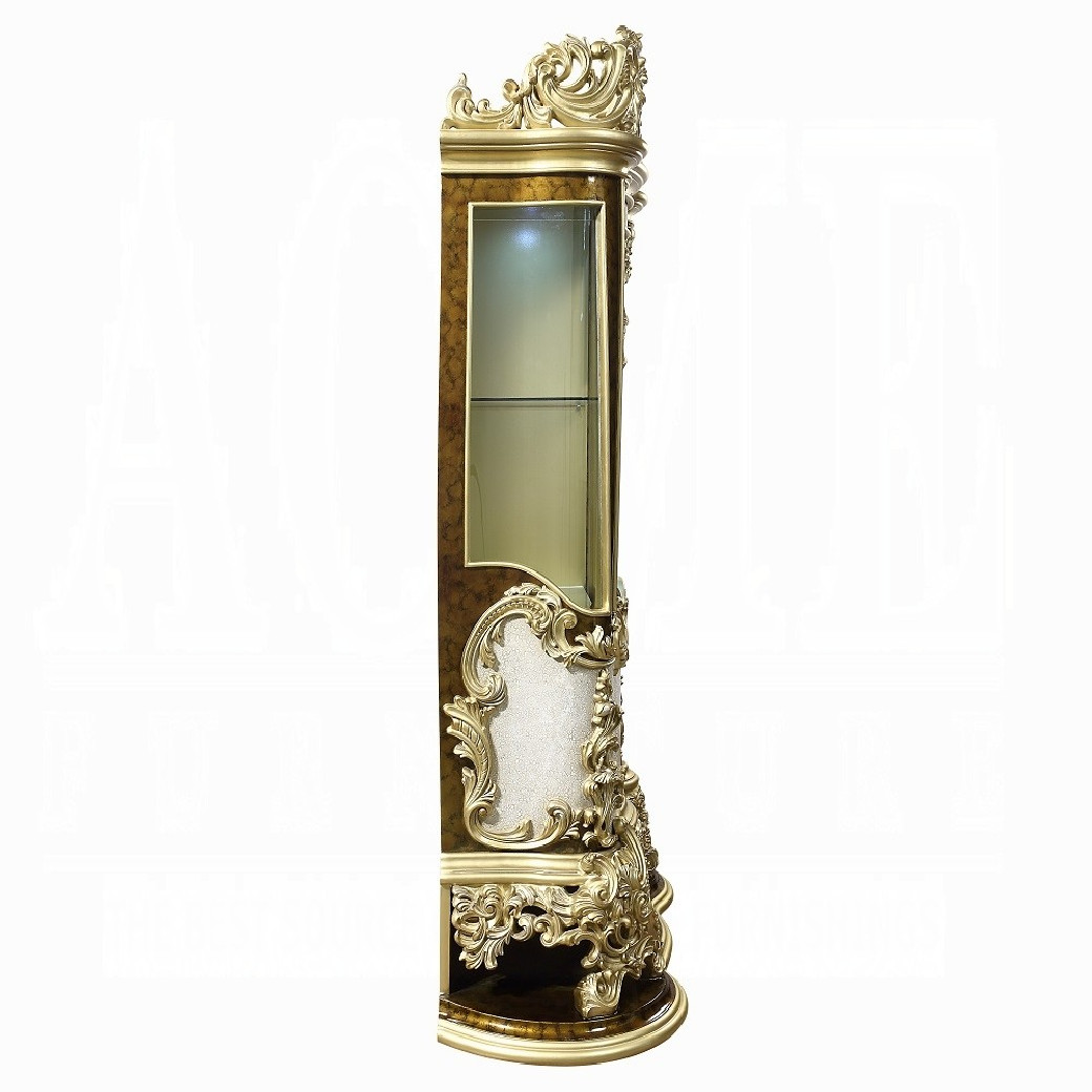 DN60003 Curio Antique Gold & Brown Finish Victorian Style Desiderius Collection By Acme Furniture