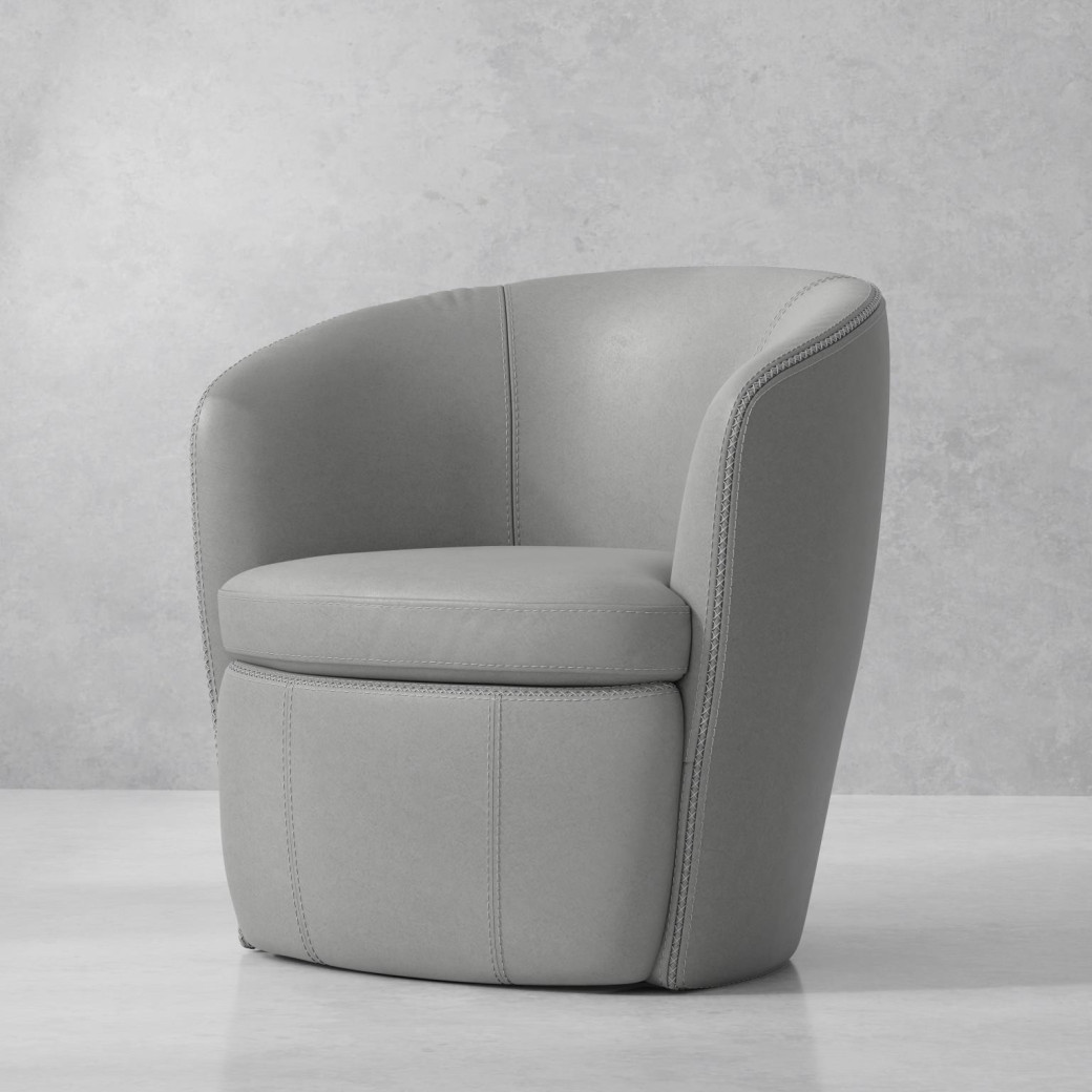 Barolo - Steamboat Ice Swivel Genuine Leather Club Chair By Parker House Furniture