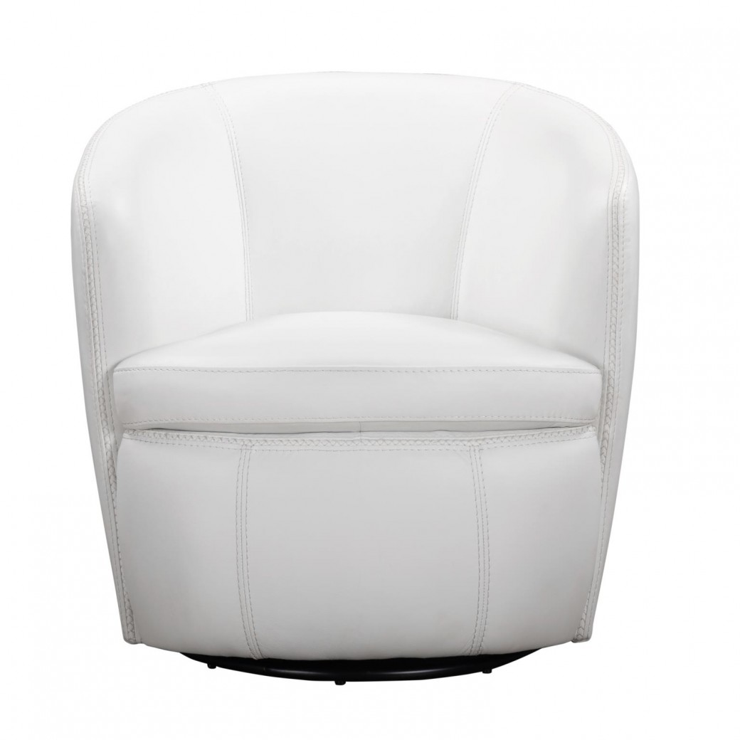 Barolo Snow Swivel Genuine Leather Club Chair By Parker House Furniture