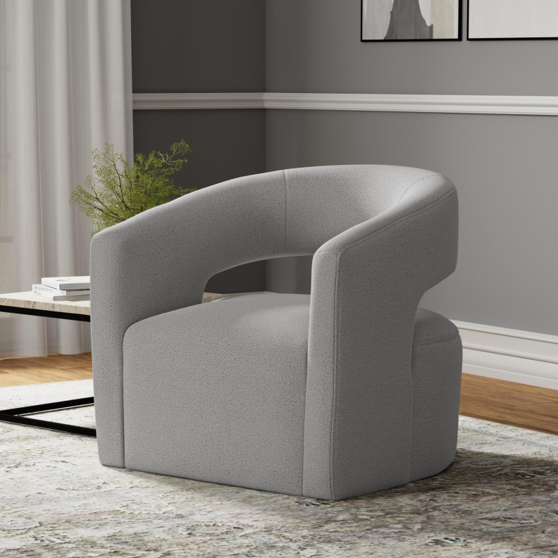 Orbit - Dame Dove Open Back Accent Swivel Chair by Parker House Furniture