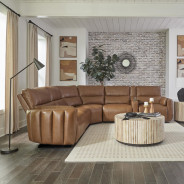 6PC Modular Modesto - Sable Power Reclining Sectional with Power Adjustable Headrests by Parker House