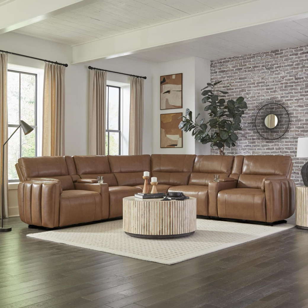 7pc Modular Modesto - Sable Power Reclining Sectional with Power Adjustable Headrests by Parker House