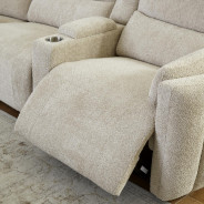 6PC Modular Power Reclining Modesto Buttercream Sectional with Power Adjustable Headrests