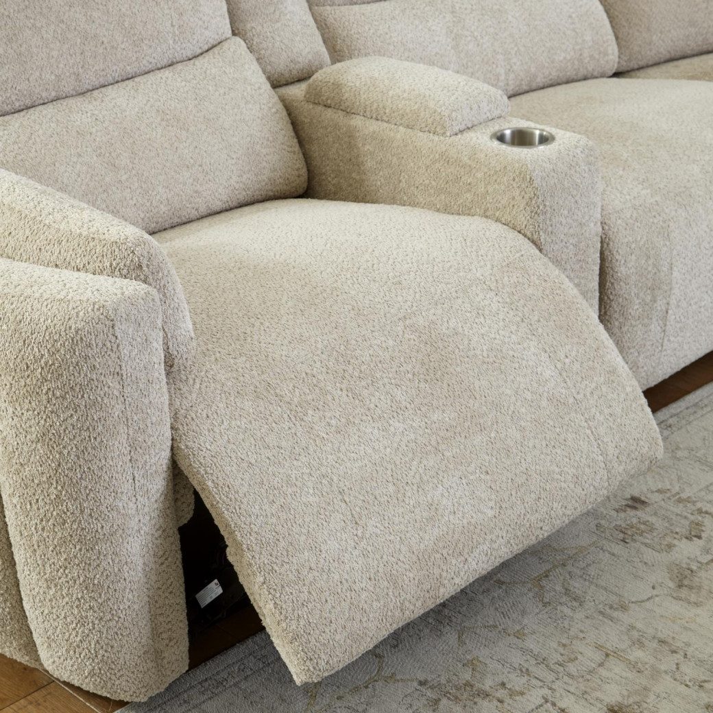 6PC Modular Power Reclining Modesto Buttercream Sectional with Power Adjustable Headrests