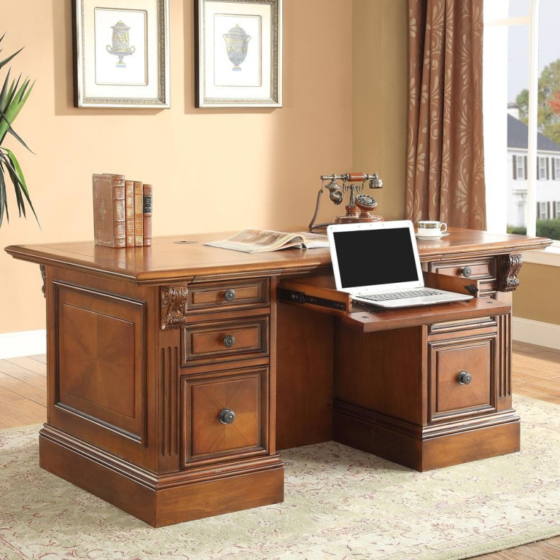 Double Pedestal Executive Desk Huntington Collection by Parker House Furniture