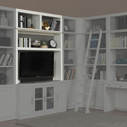 6 Piece Large Entertainment Wall Catalina Cottage White Finish by Parker House Furniture
