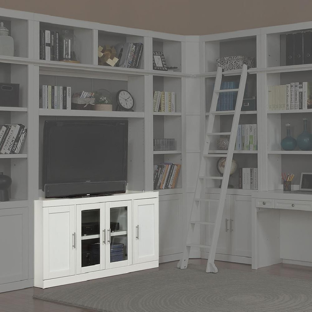 6 Piece Large Entertainment Wall Catalina Cottage White Finish by Parker House Furniture