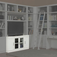 6 Piece Large Entertainment Wall Catalina Cottage White Finish by Parker House Furniture