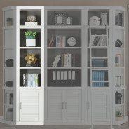 6 Piece Large Entertainment Wall Catalina Cottage White Finish by Parker House Furniture