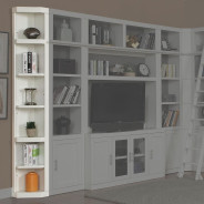 6 Piece Large Entertainment Wall Catalina Cottage White Finish by Parker House Furniture