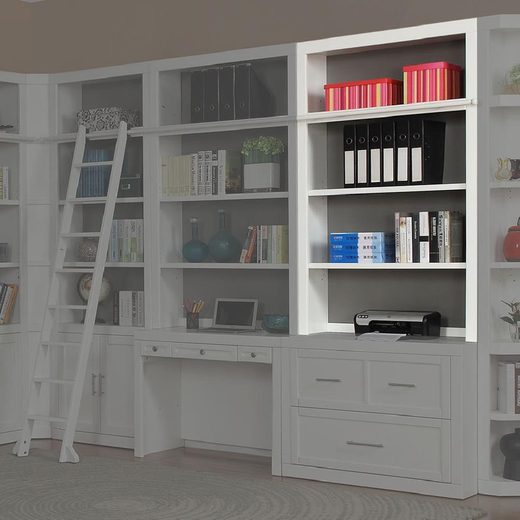 13 Piece Corner Library Wall Catalina Cottage White Finish by Parker House