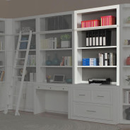 13 Piece Corner Library Wall Catalina Cottage White Finish by Parker House