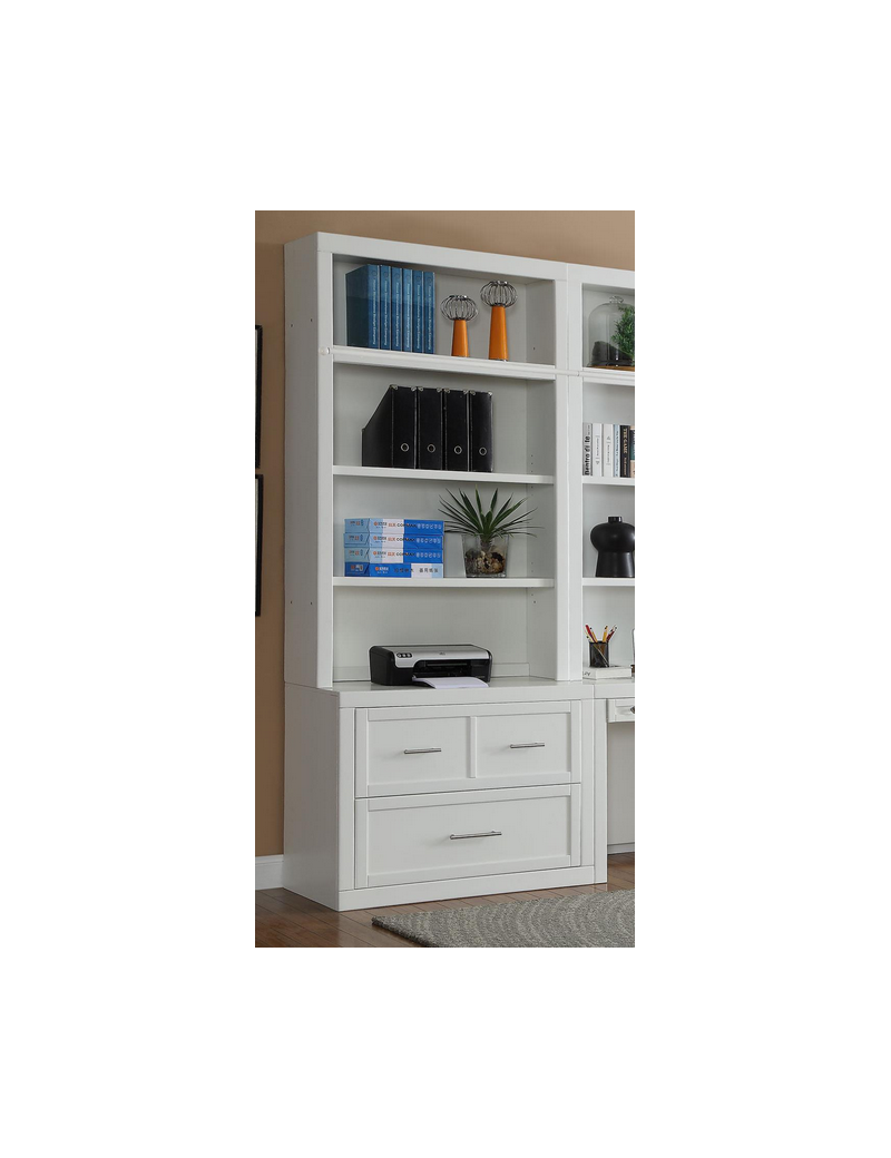 13 Piece Corner Library Wall Catalina Cottage White Finish by Parker House