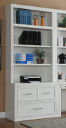 13 Piece Corner Library Wall Catalina Cottage White Finish by Parker House