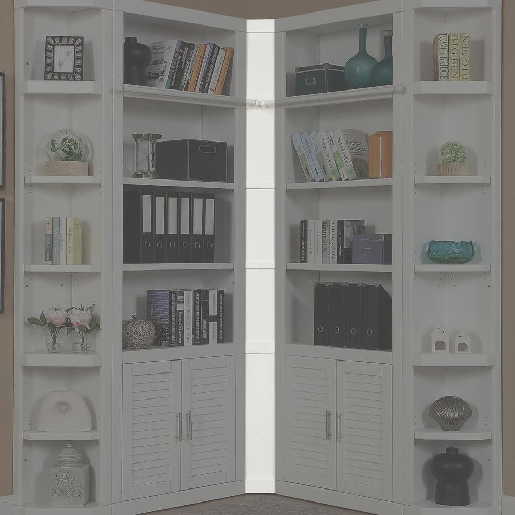 12 Piece Corner Library Wall with Writing Desk Catalina Cottage White by Parker House Furniture