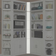 12 Piece Corner Library Wall with Writing Desk Catalina Cottage White by Parker House Furniture