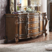 28240Q Pu & Cherry Oak Finish Bed Picardy Collection By Acme Furniture