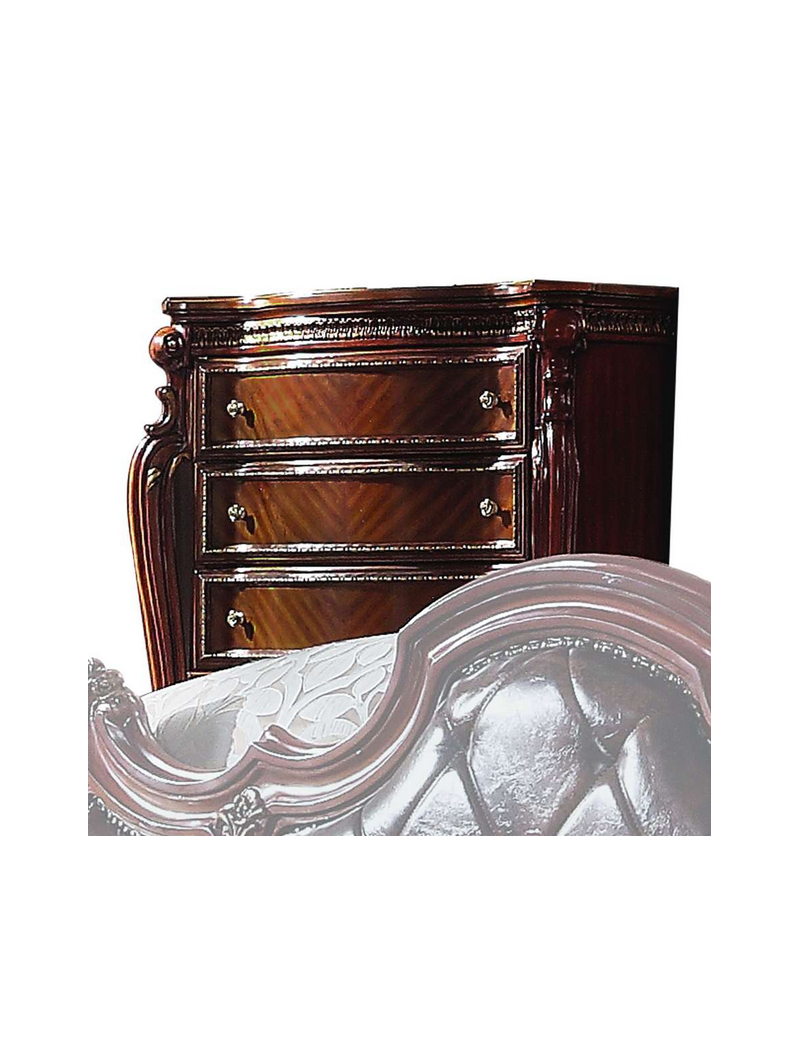 28240Q Pu & Cherry Oak Finish Bed Picardy Collection By Acme Furniture