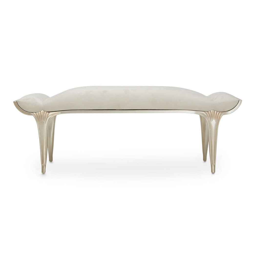 Channel-Tufted Upholstered Bed Villa Cherie Caramel  Collection by Michael Amini