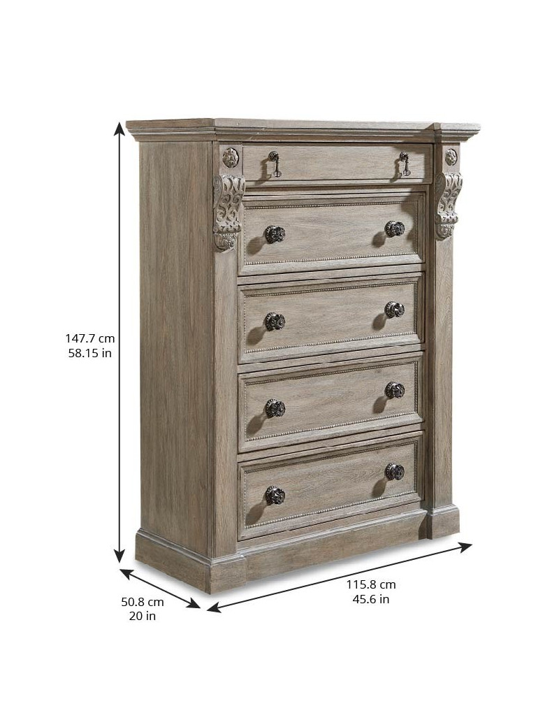 233150-2802 Arch Salvage-Jackson Drawer Chest-Parch by A.R.T Furniture Collections