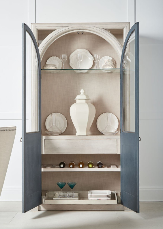 321240-2840 Alcove China Cabinet Belgian Ivory, Slate Finish by A.R.T. Furniture Collections