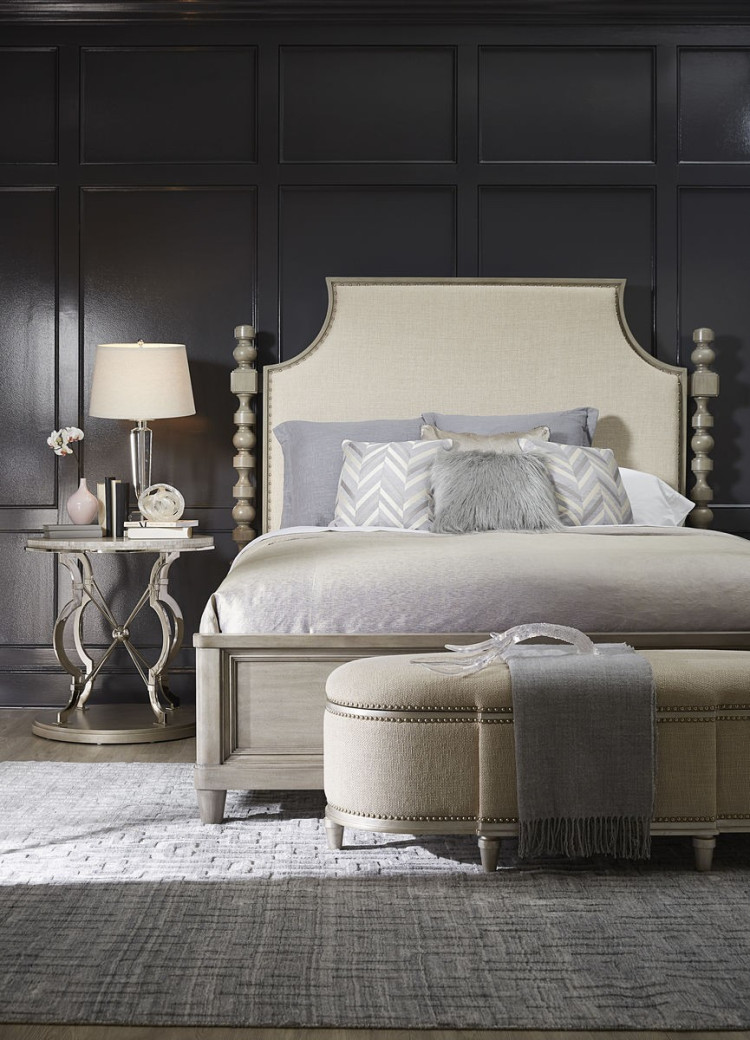 Bedside Bench Silver Finish Morrissey Collection By A.R.T Furniture