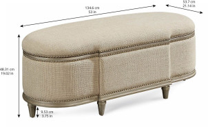 Bedside Bench Silver Finish Morrissey Collection By A.R.T Furniture