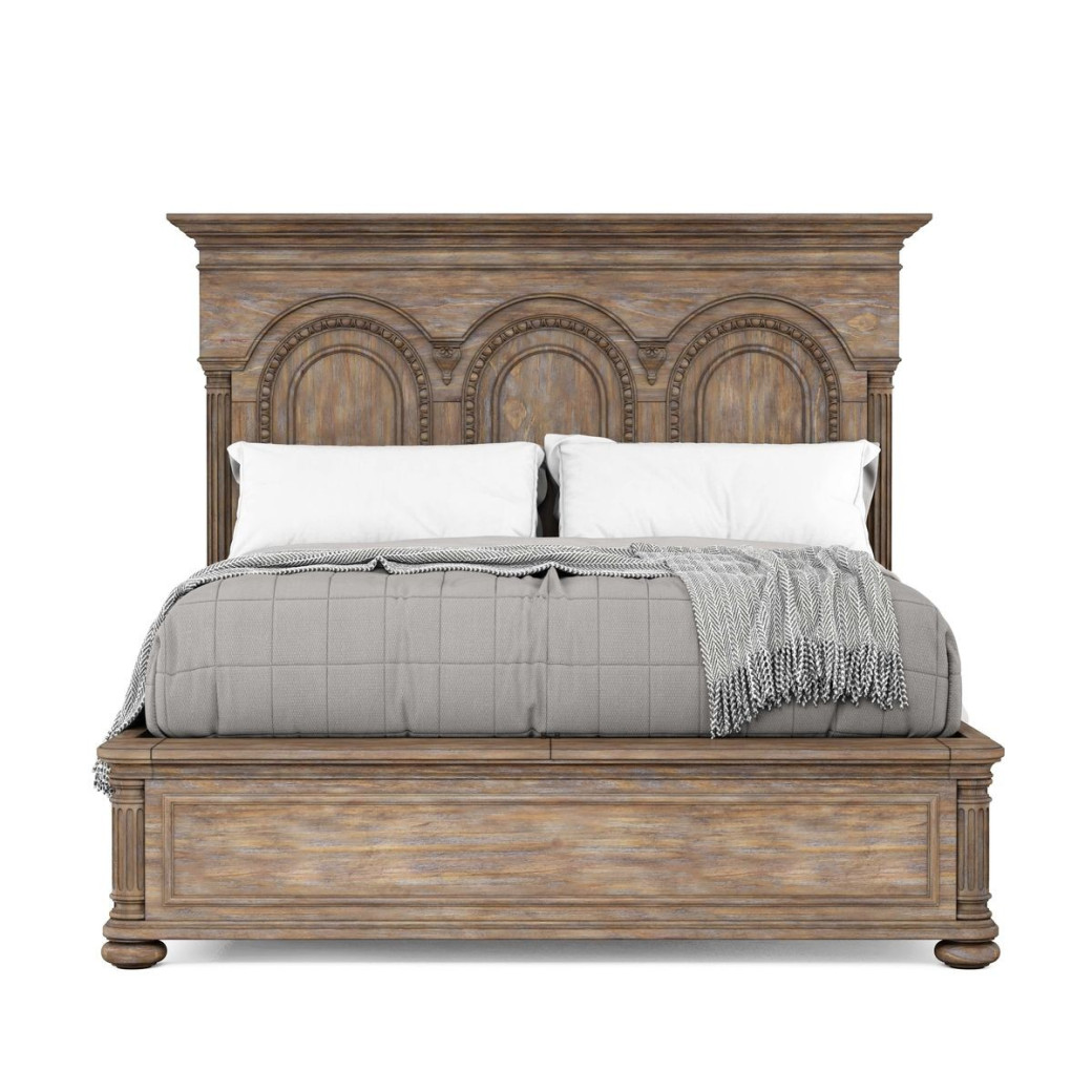 Bedroom with Panel Bed Rustic Pine Finish Architrave Collection  By ART Furniture