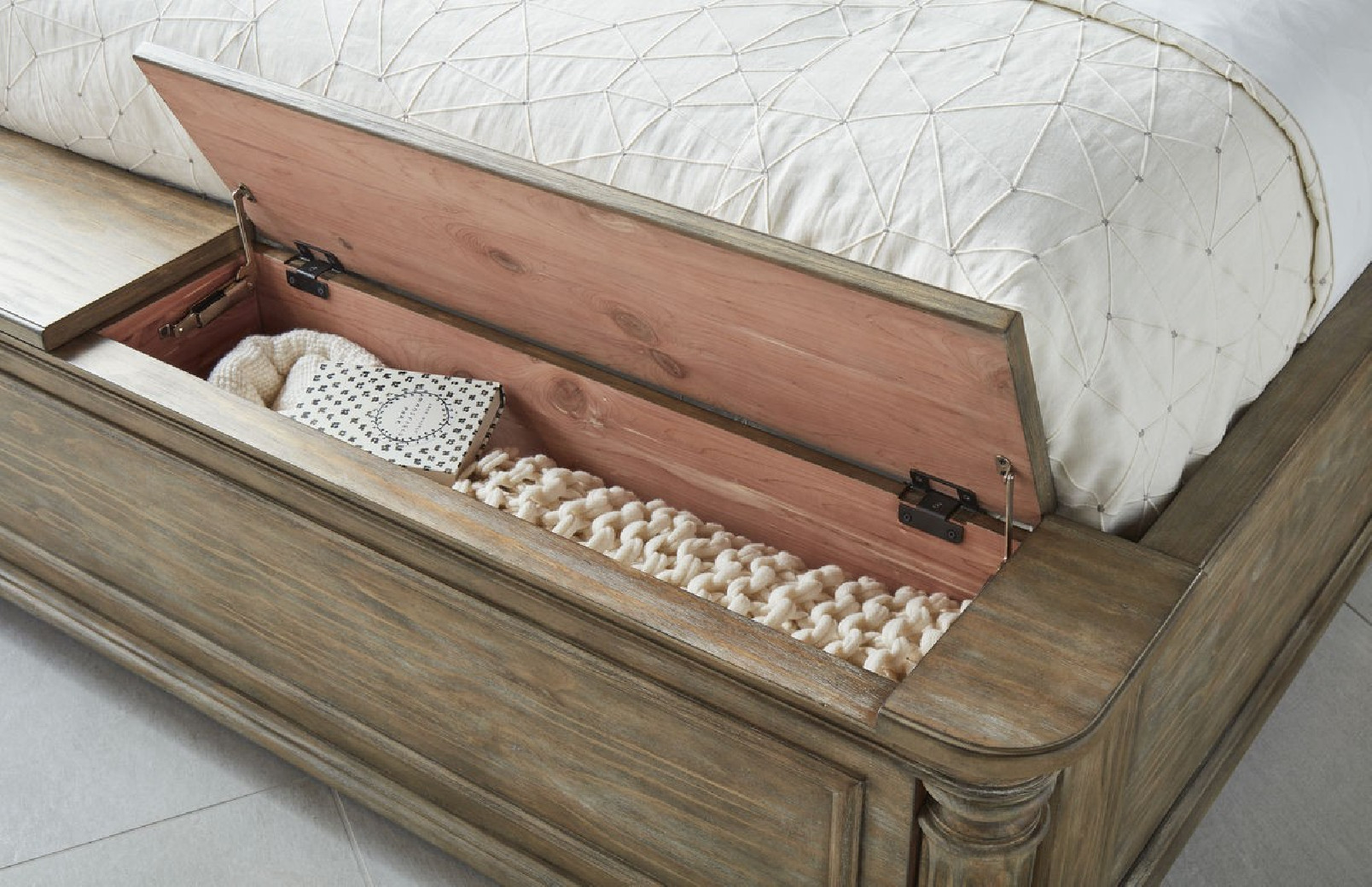 Bedroom with Panel Bed Rustic Pine Finish Architrave Collection  By ART Furniture