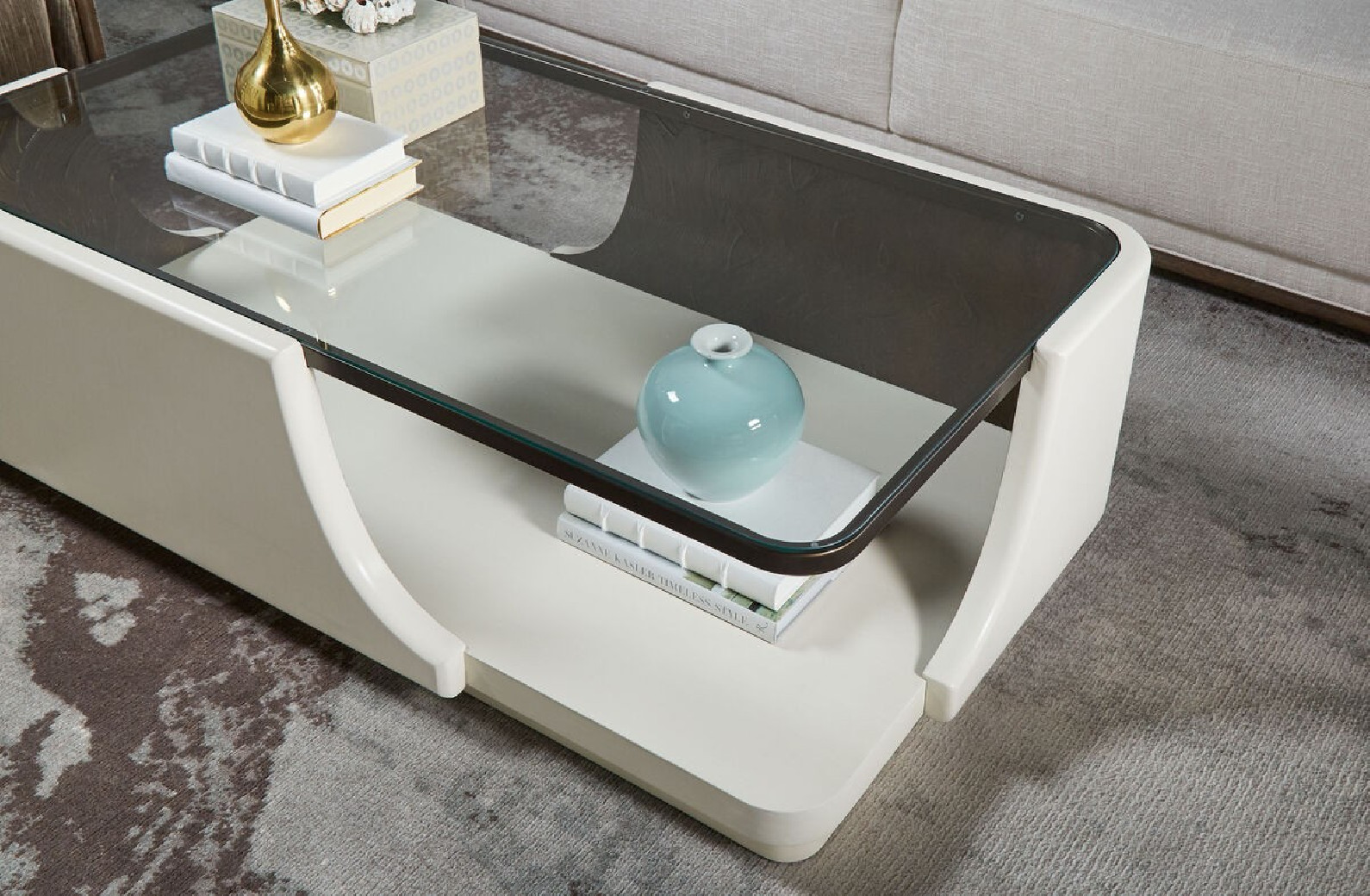 289300-1040 Blanc Rect Cocktail Table Glass Top by A.R.T. Furniture Collections