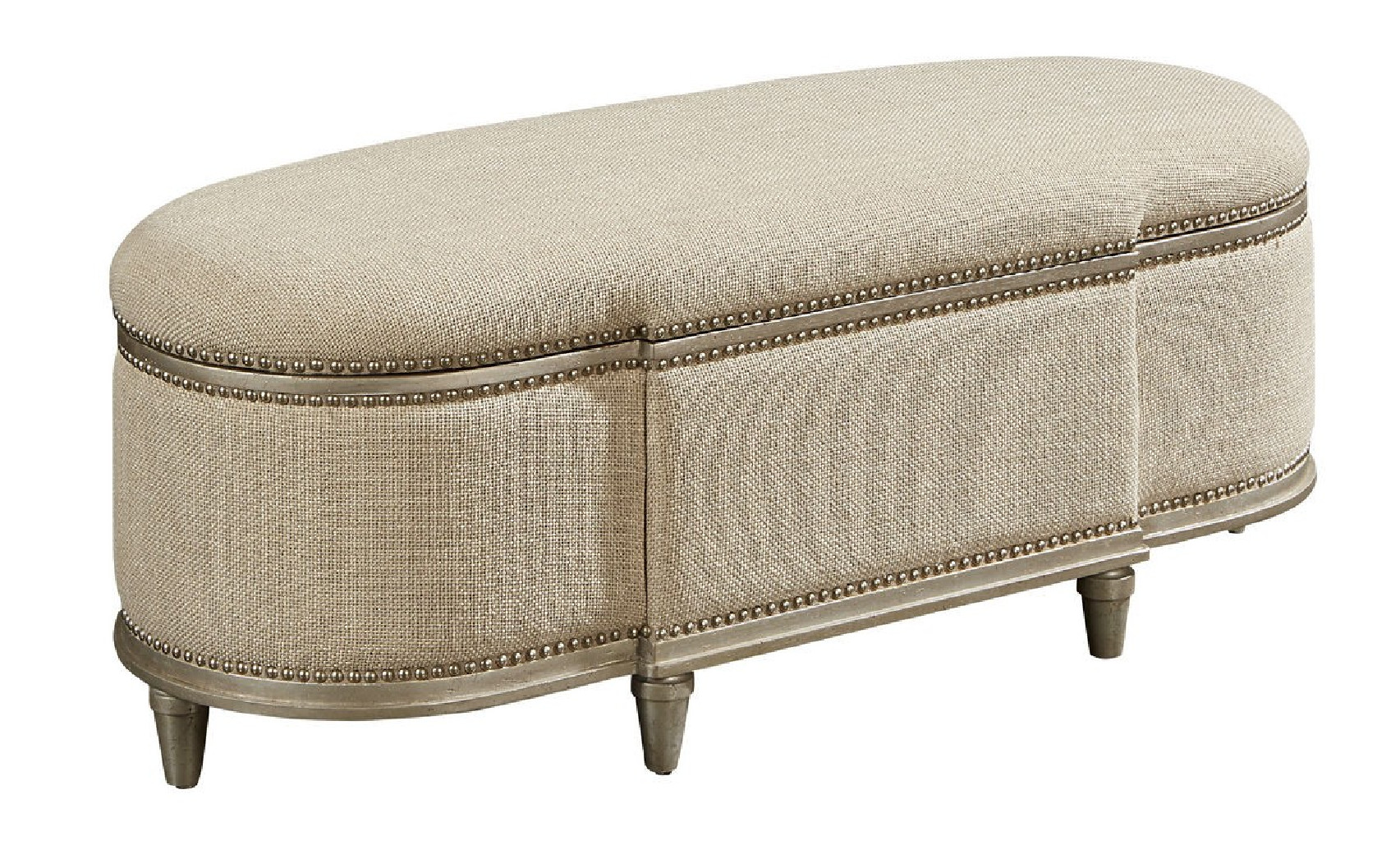 Bedside Bench Silver Finish Morrissey Collection By A.R.T Furniture
