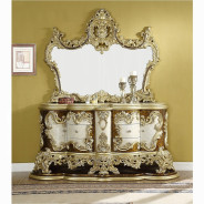 BD20004 Mirror Antique Gold & Brown Finish Victorian Style Desiderius Collection By Acme Furniture