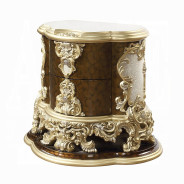 BD20003 Nightstand Antique Gold & Brown Finish Victorian Style Desiderius Collection By Acme Furniture