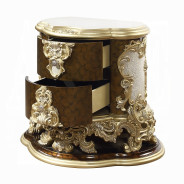 BD20003 Nightstand Antique Gold & Brown Finish Victorian Style Desiderius Collection By Acme Furniture