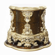 BD20003 Nightstand Antique Gold & Brown Finish Victorian Style Desiderius Collection By Acme Furniture