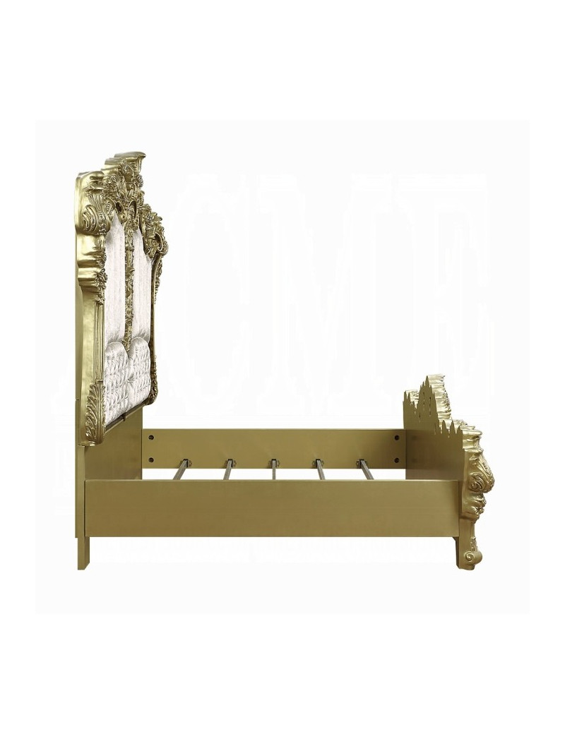 BD20001EK Bed Antique Gold & Brown Finish Victorian Style Desiderius Collection By Acme Furniture