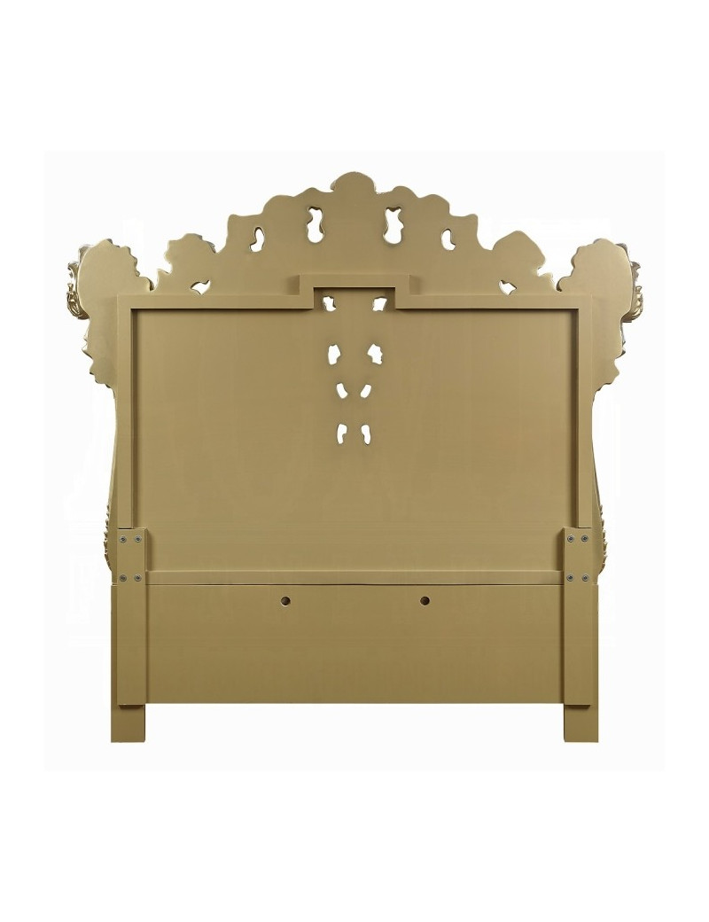 BD20001EK Bed Antique Gold & Brown Finish Victorian Style Desiderius Collection By Acme Furniture