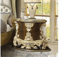 BD20001EK Bed Antique Gold & Brown Finish Victorian Style Desiderius Collection By Acme Furniture