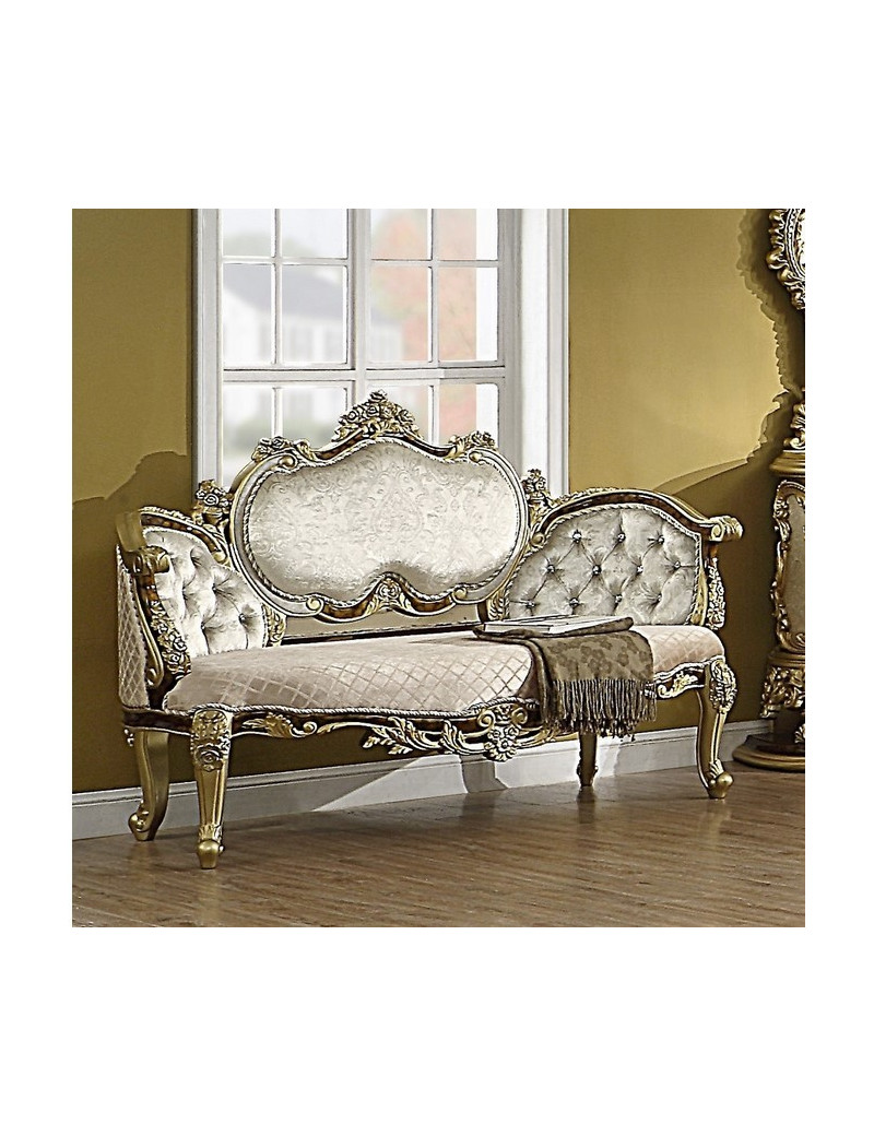 BD20001EK Bed Antique Gold & Brown Finish Victorian Style Desiderius Collection By Acme Furniture