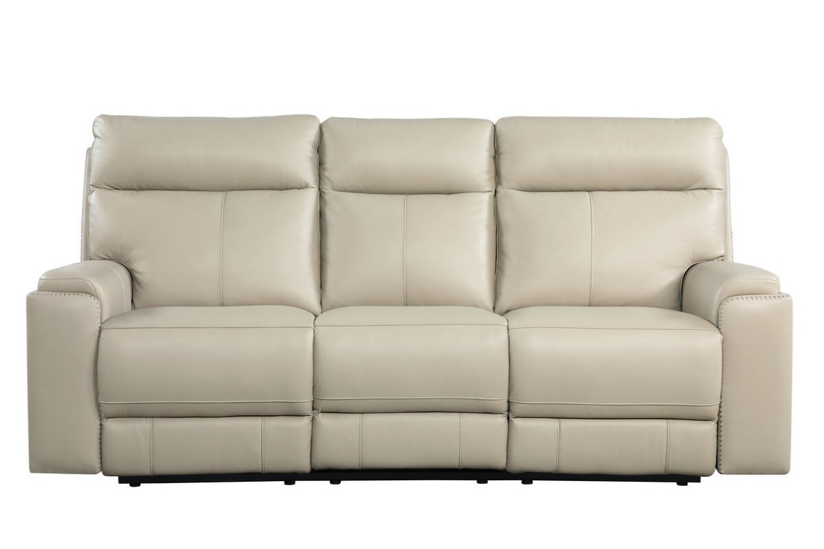 EH310 Cambria Bryant Sofa & Loveseat Taupe Leather dual power collection by Italia USA