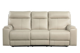 EH310 Cambria Bryant Sofa & Loveseat Taupe Leather dual power collection by Italia USA