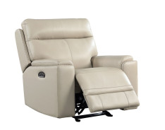 EH310 Cambria Bryant Sofa & Loveseat Taupe Leather dual power collection by Italia USA