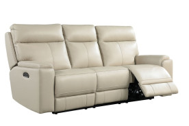 EH310 Cambria Bryant Sofa & Loveseat Taupe Leather dual power collection by Italia USA