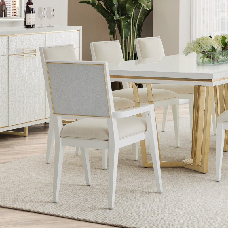Arm Chair Cloud White Palm Gate Collection By Michael Amini 9086004-108
