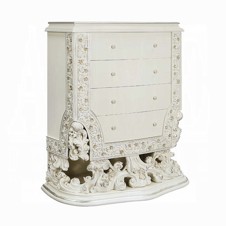 BD01252 Antique White Wash Finish Chest Adara Collection By Acme Furniture