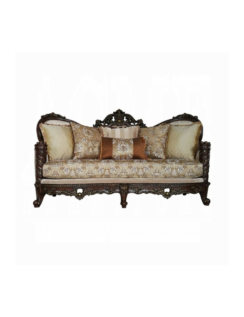 50685 Fabric Dark Walnut Finish Living Room Devayne Collection By Acme Furniture