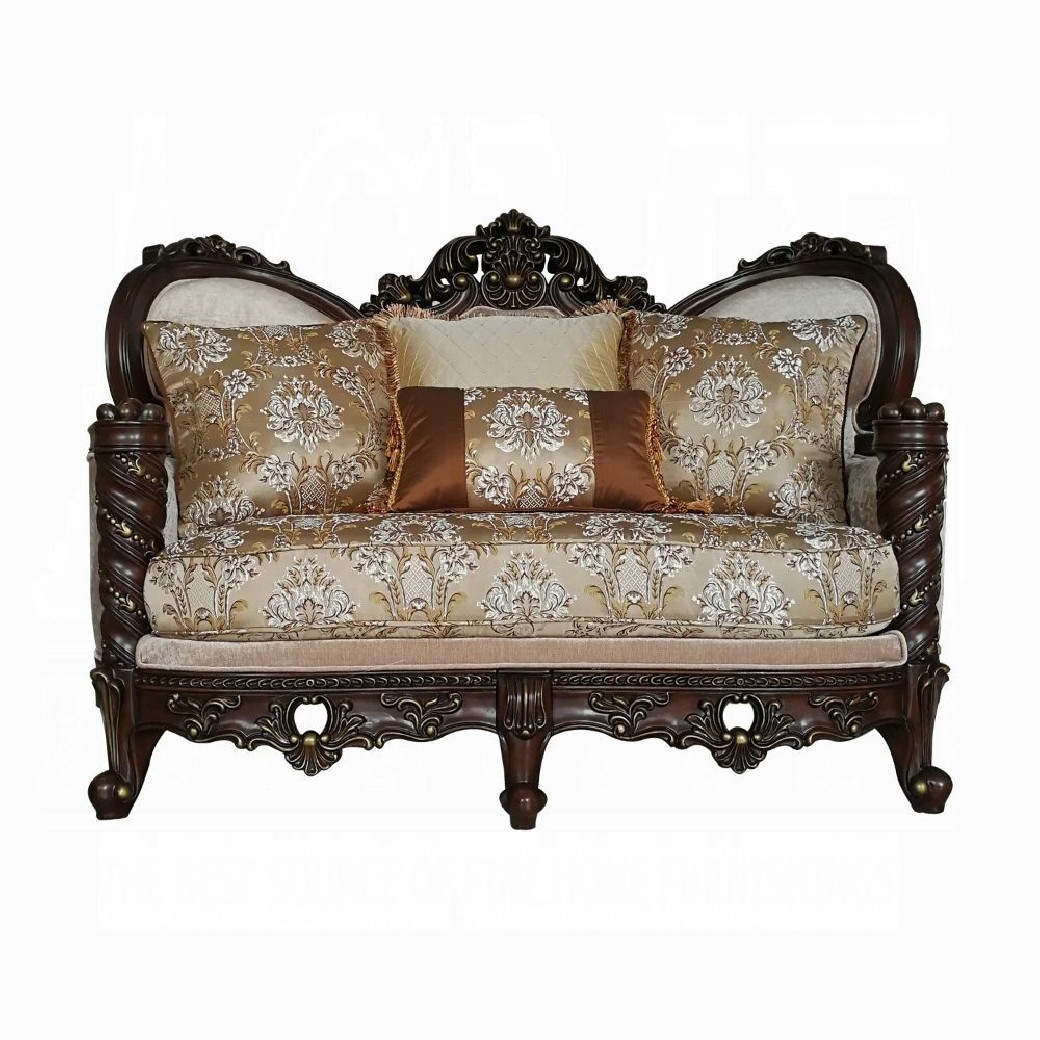 50685 Fabric Dark Walnut Finish Living Room Devayne Collection By Acme Furniture